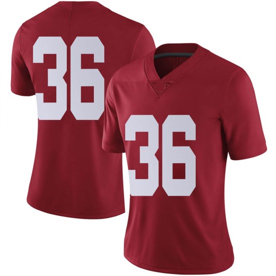 Alabama Crimson Tide Women's Bret Bolin #36 No Name Crimson NCAA Nike Authentic Stitched College Football Jersey XS16A31LD